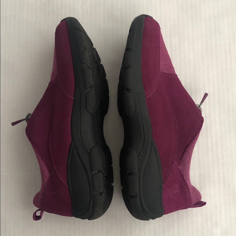 LANDS’ END Women’s Zip Front Leather Loafer purple fuchsia Size 8.5 - Picture 4 of 9